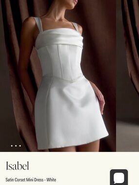 Meshki White Satin Corset Mini Dress
